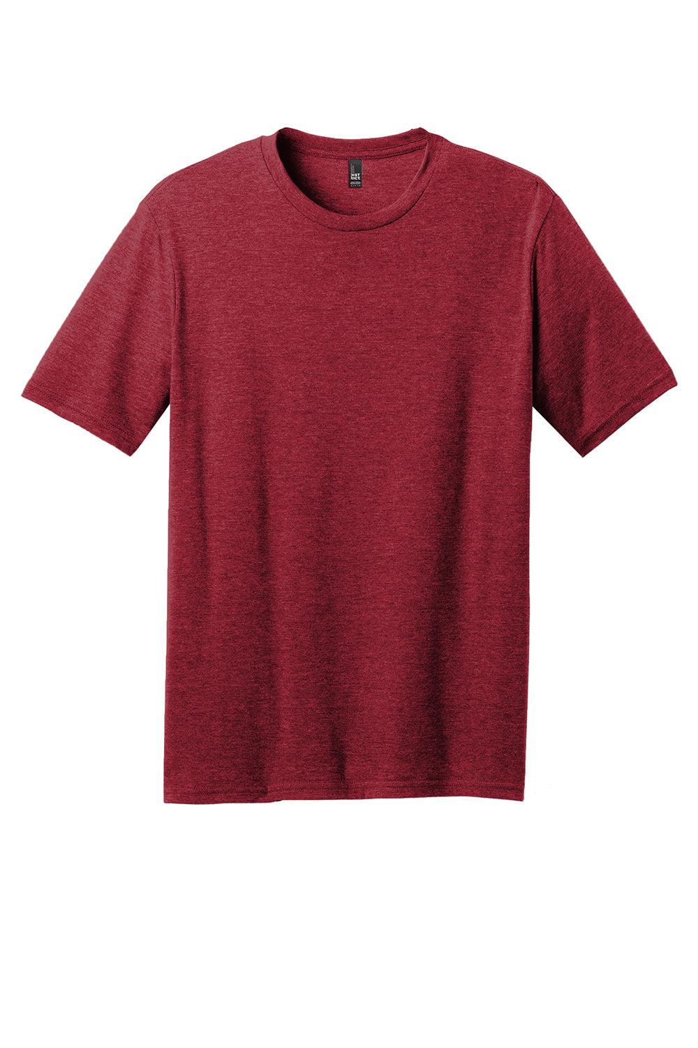 District DM108 Mens Perfect Blend Short Sleeve Crewneck T-Shirt Red Fleck Flat Front