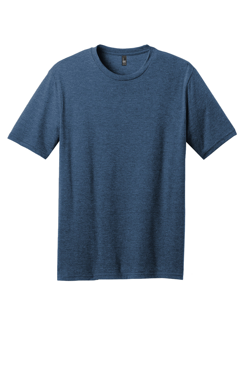 District DM108 Mens Perfect Blend Short Sleeve Crewneck T-Shirt Deep Royal Blue Fleck Flat Front