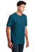 District DM108 Mens Perfect Blend Short Sleeve Crewneck T-Shirt Deep Turquoise Blue Fleck Model 3q