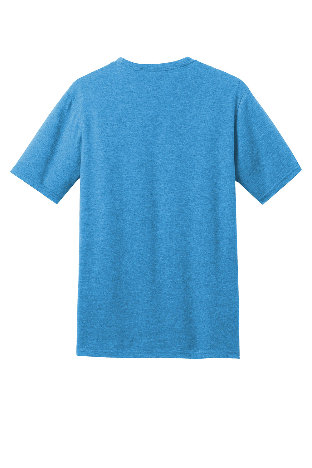 District DM108 Mens Perfect Blend Short Sleeve Crewneck T-Shirt Heather Bright Turquoise Blue Flat Back