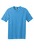 District DM108 Mens Perfect Blend Short Sleeve Crewneck T-Shirt Heather Bright Turquoise Blue Flat Front