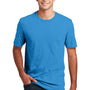 District Mens Perfect Blend Short Sleeve Crewneck T-Shirt - Heather Bright Turquoise Blue