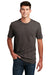 District DM108 Mens Perfect Blend Short Sleeve Crewneck T-Shirt Heather Brown Model Front