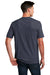 District DM108 Mens Perfect Blend Short Sleeve Crewneck T-Shirt Heather Navy Blue Model Back