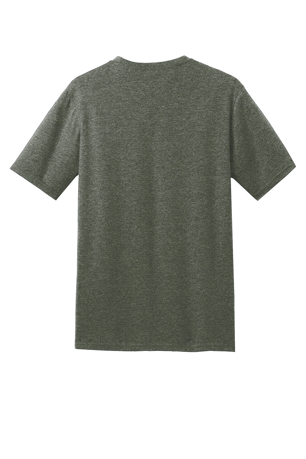 District DM108 Mens Perfect Blend Short Sleeve Crewneck T-Shirt Heather Olive Green Flat Back