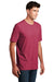 District DM108 Mens Perfect Blend Short Sleeve Crewneck T-Shirt Heather Red Model 3q