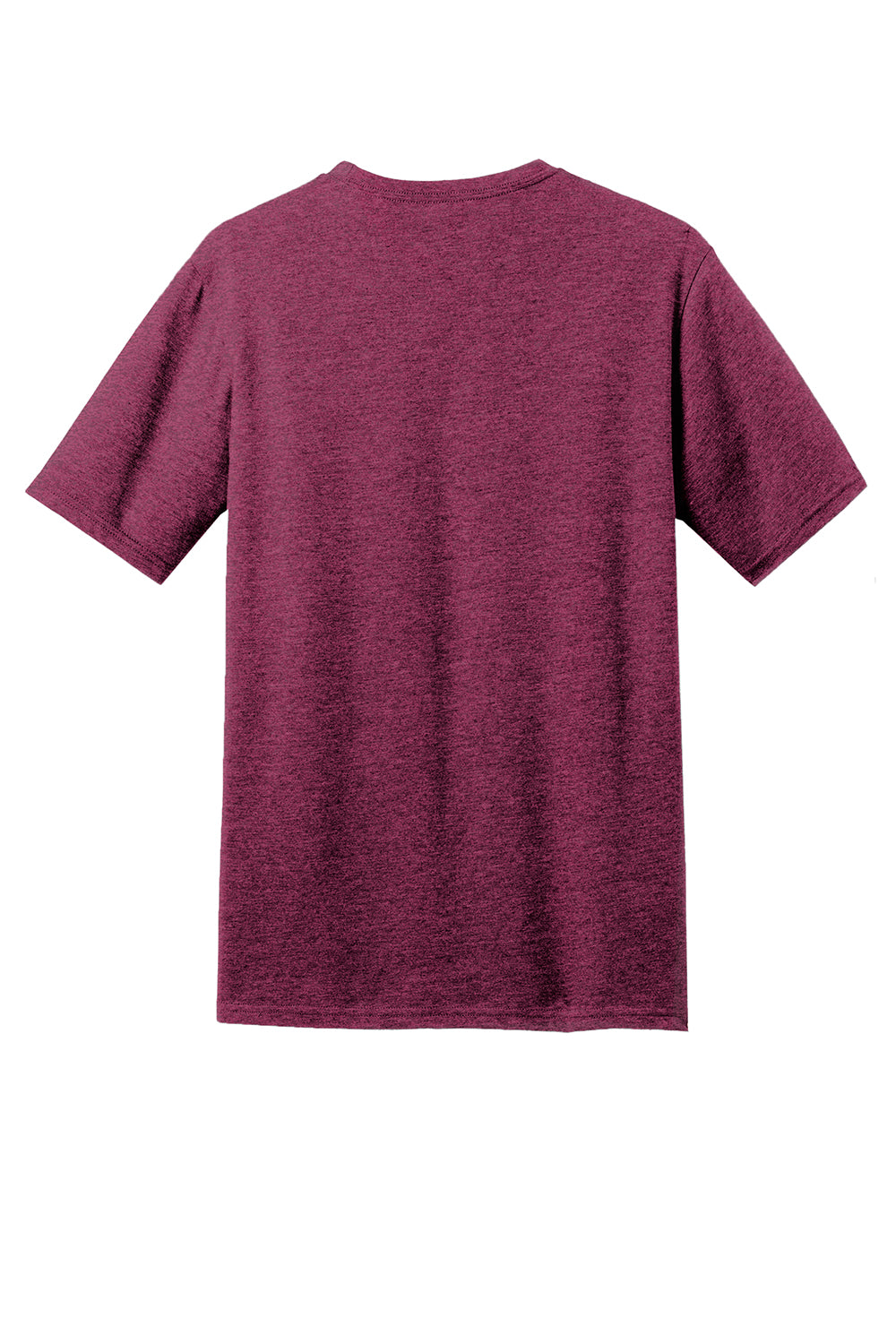 District DM108 Mens Perfect Blend Short Sleeve Crewneck T-Shirt Raspberry Fleck Flat Back