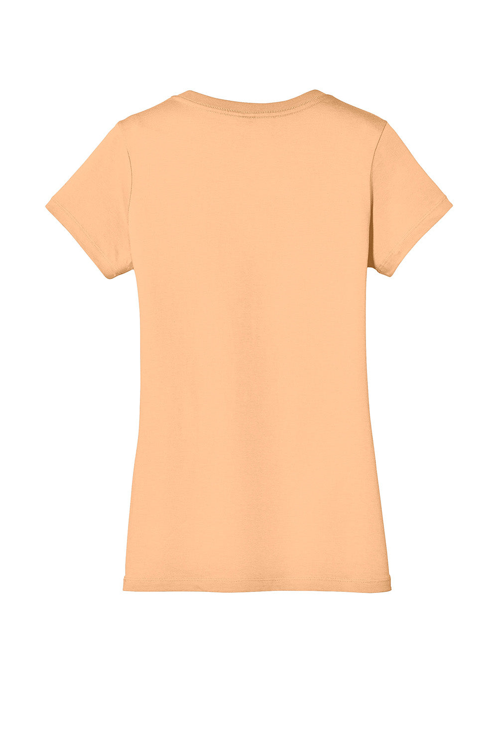 District DM1170L Womens Perfect Weight Short Sleeve V-Neck T-Shirt Apricot Orange Flat Back