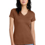 District Womens Perfect Weight Short Sleeve V-Neck T-Shirt - Baked Clay Brown