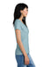 District DM1170L Womens Perfect Weight Short Sleeve V-Neck T-Shirt Fog Blue Model Side