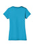 District DM1170L Womens Perfect Weight Short Sleeve V-Neck T-Shirt Bright Turquoise Blue Flat Back