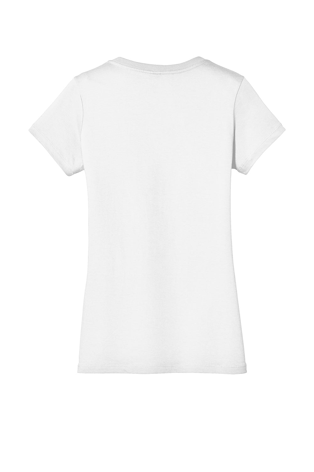 District DM1170L Womens Perfect Weight Short Sleeve V-Neck T-Shirt Bright White Flat Back