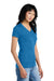 District DM1170L Womens Perfect Weight Short Sleeve V-Neck T-Shirt Bright Blue Model Side