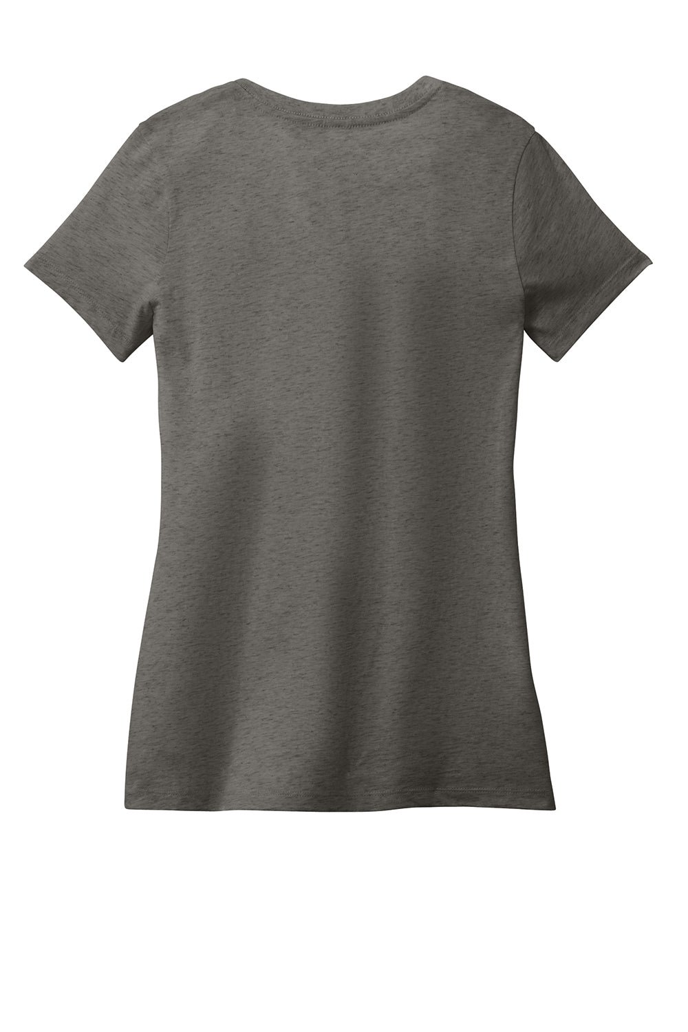 District DM1170L Womens Perfect Weight Short Sleeve V-Neck T-Shirt Heather Charcoal Grey Flat Back