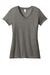 District DM1170L Womens Perfect Weight Short Sleeve V-Neck T-Shirt Heather Charcoal Grey Flat Front