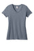 District DM1170L Womens Perfect Weight Short Sleeve V-Neck T-Shirt Heather Navy Blue Flat Front