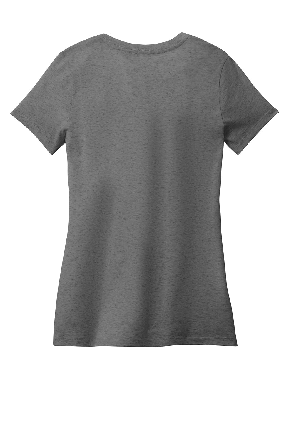 District DM1170L Womens Perfect Weight Short Sleeve V-Neck T-Shirt Heather Nickel Grey Flat Back