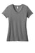 District DM1170L Womens Perfect Weight Short Sleeve V-Neck T-Shirt Heather Nickel Grey Flat Front