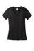 District DM1170L Womens Perfect Weight Short Sleeve V-Neck T-Shirt Jet Black Flat Front