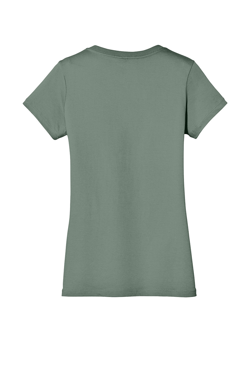 District DM1170L Womens Perfect Weight Short Sleeve V-Neck T-Shirt Laurel Green Flat Back