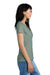 District DM1170L Womens Perfect Weight Short Sleeve V-Neck T-Shirt Laurel Green Model Side