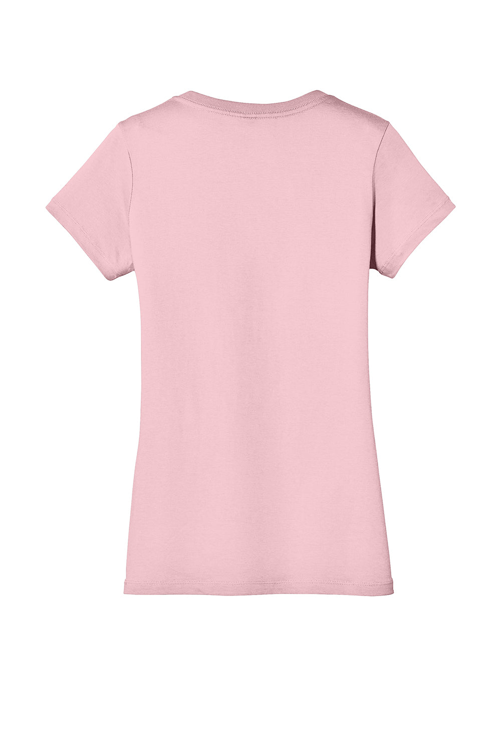 District DM1170L Womens Perfect Weight Short Sleeve V-Neck T-Shirt Light Pink Flat Back