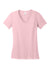 District DM1170L Womens Perfect Weight Short Sleeve V-Neck T-Shirt Light Pink Flat Front