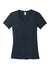 District DM1170L Womens Perfect Weight Short Sleeve V-Neck T-Shirt New Navy Blue Flat Front