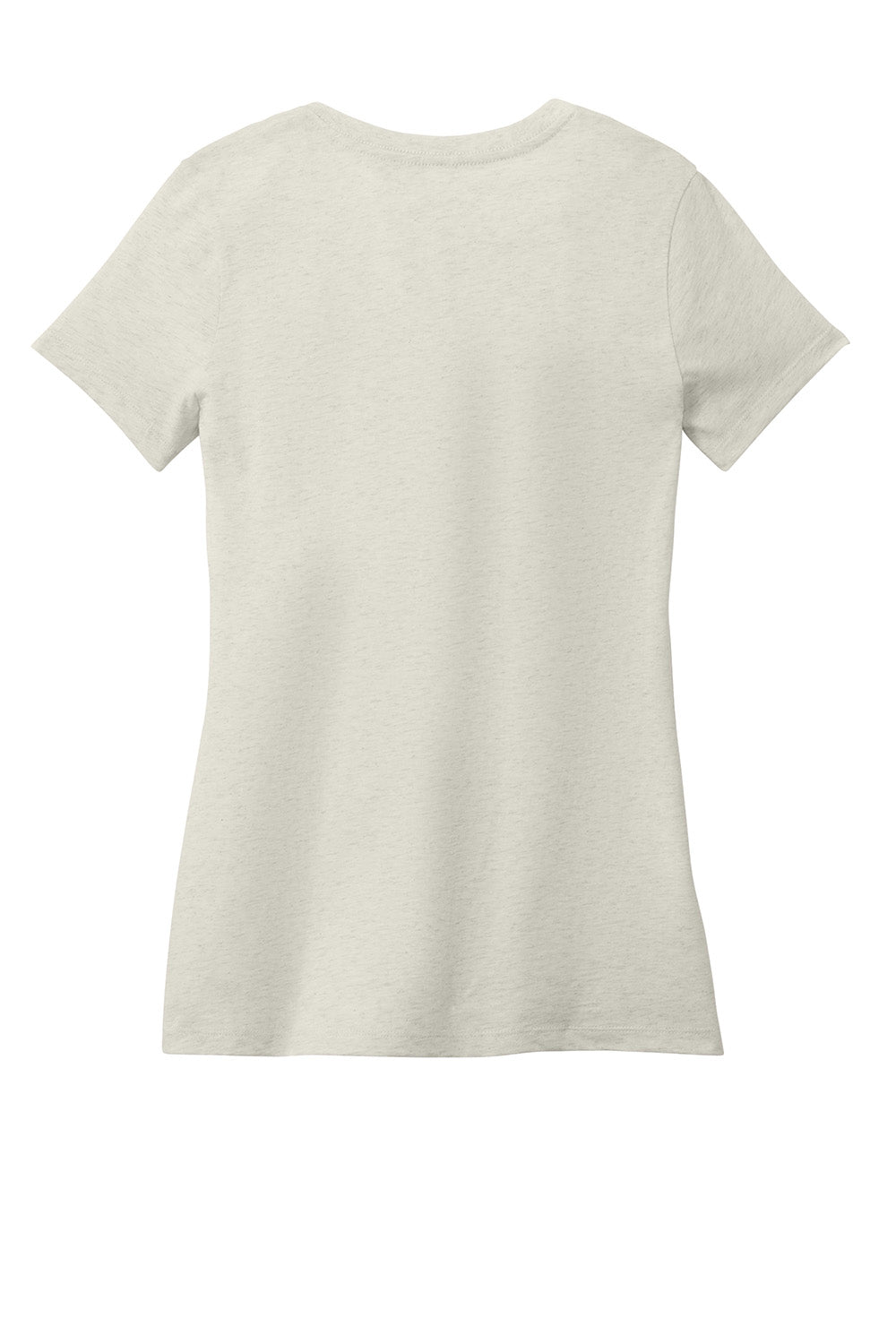 District DM1170L Womens Perfect Weight Short Sleeve V-Neck T-Shirt Heather Oatmeal Flat Back