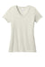 District DM1170L Womens Perfect Weight Short Sleeve V-Neck T-Shirt Heather Oatmeal Flat Front