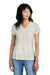 District DM1170L Womens Perfect Weight Short Sleeve V-Neck T-Shirt Heather Oatmeal Model Front