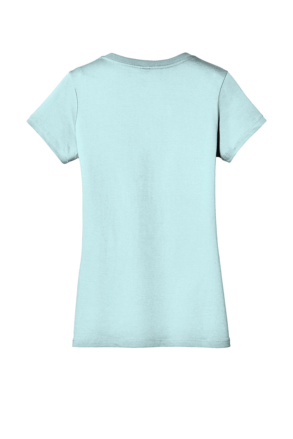 District DM1170L Womens Perfect Weight Short Sleeve V-Neck T-Shirt Seaglass Blue Flat Back