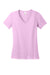 District DM1170L Womens Perfect Weight Short Sleeve V-Neck T-Shirt Soft Purple Flat Front