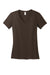 District DM1170L Womens Perfect Weight Short Sleeve V-Neck T-Shirt Espresso Brown Flat Front