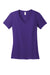 District DM1170L Womens Perfect Weight Short Sleeve V-Neck T-Shirt Purple Flat Front