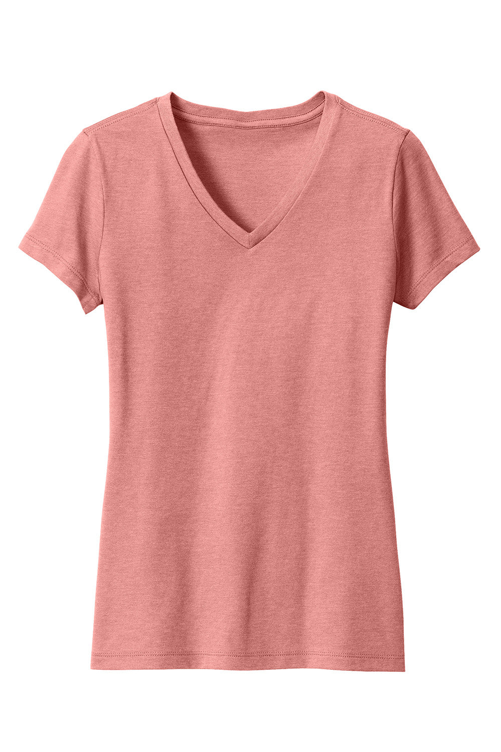 District DM1190L Womens Perfect Blend Short Sleeve V-Neck T-Shirt Blush Pink Frost Flat Front