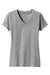 District DM1190L Womens Perfect Blend Short Sleeve V-Neck T-Shirt Grey Frost Flat Front