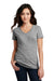 District DM1190L Womens Perfect Blend Short Sleeve V-Neck T-Shirt Grey Frost Model Front