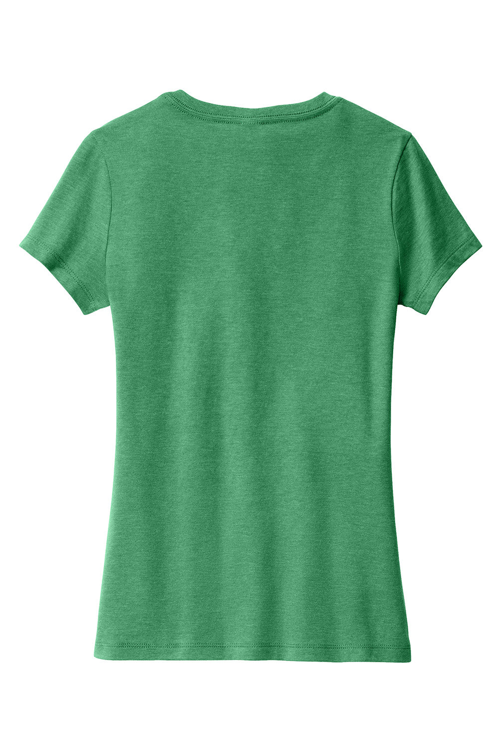 District DM1190L Womens Perfect Blend Short Sleeve V-Neck T-Shirt Heather Kelly Green Flat Back