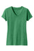 District DM1190L Womens Perfect Blend Short Sleeve V-Neck T-Shirt Heather Kelly Green Flat Front