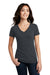 District DM1190L Womens Perfect Blend Short Sleeve V-Neck T-Shirt Charcoal Grey Model Front