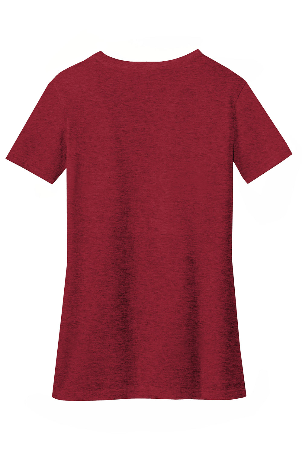 District DM1190L Womens Perfect Blend Short Sleeve V-Neck T-Shirt Red Fleck Flat Back