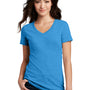 District Womens Perfect Blend Short Sleeve V-Neck T-Shirt - Heather Bright Turquoise Blue