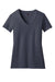 District DM1190L Womens Perfect Blend Short Sleeve V-Neck T-Shirt Heather Navy Blue Flat Front