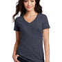 District Womens Perfect Blend Short Sleeve V-Neck T-Shirt - Heather Navy Blue