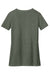 District DM1190L Womens Perfect Blend Short Sleeve V-Neck T-Shirt Heather Olive Green Flat Back