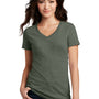 District Womens Perfect Blend Short Sleeve V-Neck T-Shirt - Heather Olive Green