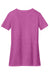 District DM1190L Womens Perfect Blend Short Sleeve V-Neck T-Shirt Heather Raspberry Pink Flat Back