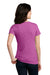 District DM1190L Womens Perfect Blend Short Sleeve V-Neck T-Shirt Heather Raspberry Pink Model Back