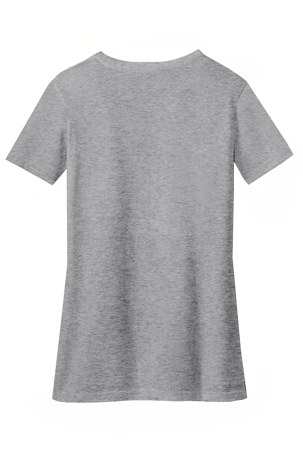 District DM1190L Womens Perfect Blend Short Sleeve V-Neck T-Shirt Heather Light Grey Flat Back